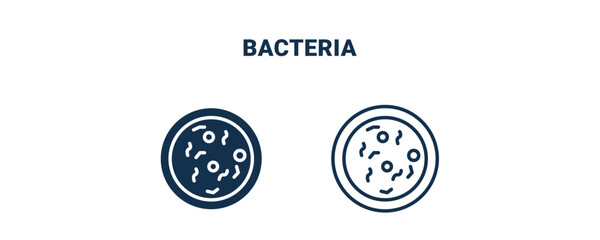 bacteria icon. Outline and filled bacteria icon from medical collection. Line and glyph vector isolated on white background. Editable bacteria symbol