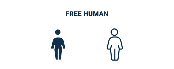 free human icon. Outline and filled free human icon from feeling and reaction collection. Line and glyph vector isolated on white background. Editable free human symbol.