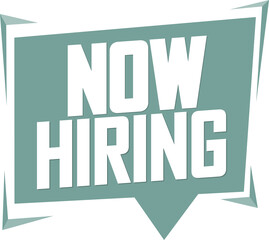 We are Hiring Now, banner on transparent background. PNG illustration