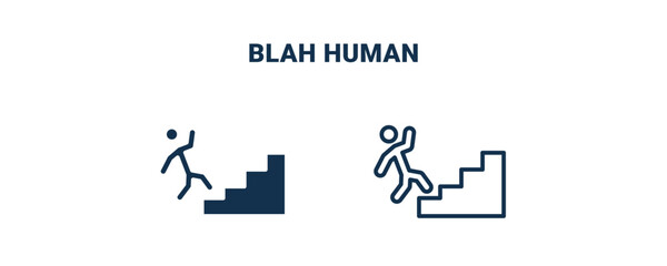 blah human icon. Outline and filled blah human icon from feeling and reaction collection. Line and glyph vector isolated on white background. Editable blah human symbol.