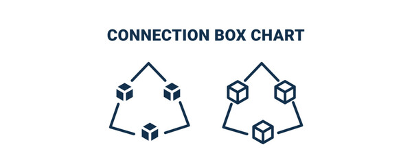 connection box chart icon. Outline and vector connection box chart icon from business and finance collection. Line and glyph vector isolated on white background. Editable connection box chart symbol.