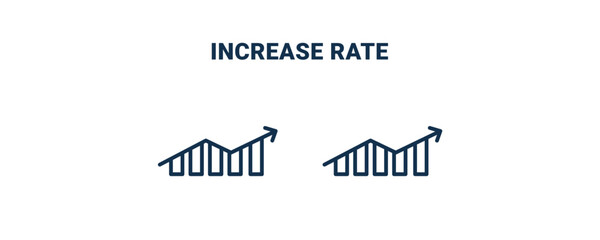 increase rate icon. Outline and vector increase rate icon from business and finance collection. Line and glyph vector isolated on white background. Editable increase rate symbol.