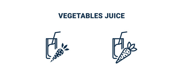 vegetables juice icon. Outline and filled vegetables juice icon from Fitness and Gym collection. Line and glyph vector isolated on white background. Editable vegetables juice symbol.