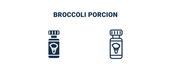 broccoli porcion icon. Outline and filled broccoli porcion icon from Fitness and Gym collection. Line and glyph vector isolated on white background. Editable broccoli porcion symbol.