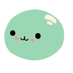 Mochi Japanese sweet in kawaii cartoon