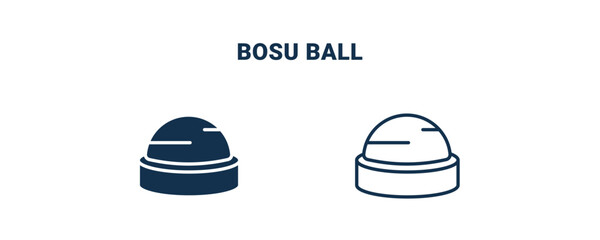 bosu ball icon. Outline and filled bosu ball icon from Fitness and Gym collection. Line and glyph vector isolated on white background. Editable bosu ball symbol.