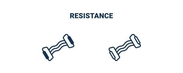 resistance icon. Outline and filled resistance icon from Fitness and Gym collection. Line and glyph vector isolated on white background. Editable resistance symbol.