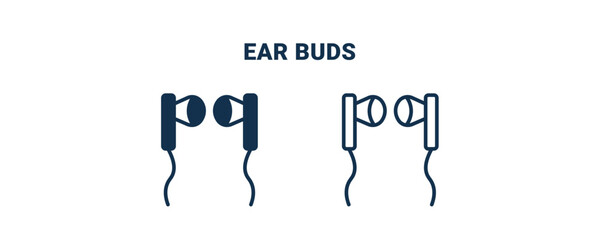ear buds icon. Outline and filled ear buds icon from Hygiene and Sanitation collection. Line and glyph vector isolated on white background. Editable ear buds symbol.