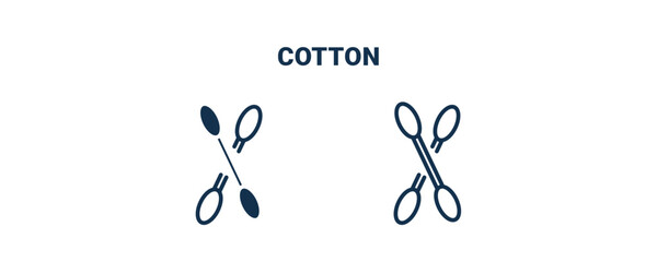 Fototapeta premium cotton icon. Outline and filled cotton icon from Hygiene and Sanitation collection. Line and glyph vector isolated on white background. Editable cotton symbol.
