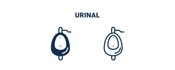 urinal icon. Outline and filled urinal icon from Hygiene and Sanitation collection. Line and glyph vector isolated on white background. Editable urinal symbol.