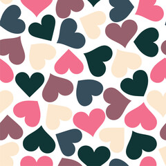 Naklejka na ściany i meble Colorful love pattern. Love background. Different hearts.