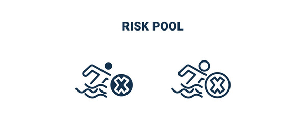 risk pool icon. Outline and filled risk pool icon from Insurance and Coverage collection. Line and glyph vector isolated on white background. Editable risk pool symbol.