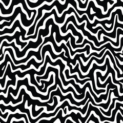 Retro wavy swirl repeat pattern. Vector illustration seamless pattern background