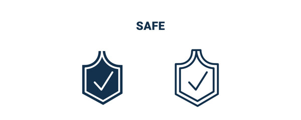 safe icon. Outline and filled safe icon from Insurance and Coverage collection. Line and glyph vector isolated on white background. Editable safe symbol.