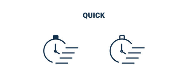 quick icon. Outline and filled quick icon from startup and strategy collection. Line and glyph vector isolated on white background. Editable quick symbol.