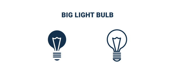big light bulb icon. Outline and filled big light bulb icon from technology collection. Line and glyph vector isolated on white background. Editable big light bulb symbol.