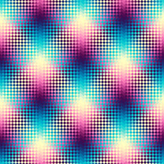 Diagonal plaid pattern. Moire overlapping effect. Vector seamless image.