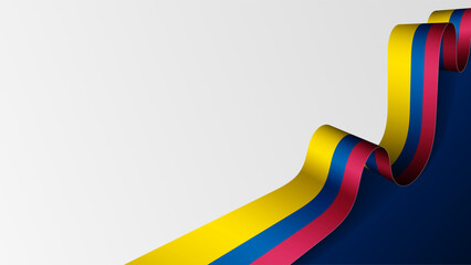 Colombia ribbon flag background.