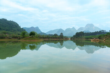 Lakes and mountains in karst landform