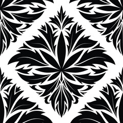 Marijuana arabesque motifs tile repeat pattern. Vector illustration seamless pattern background