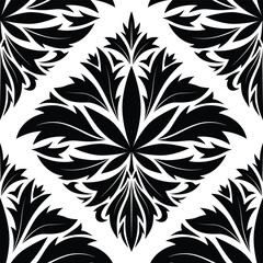Marijuana arabesque motifs tile repeat pattern. Vector illustration seamless pattern background