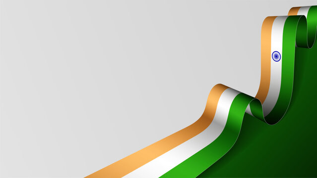 India ribbon flag background.