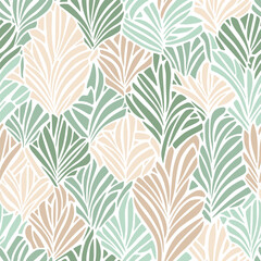 Abstract palm leaf repeat pattern. Vector illustration seamless pattern background