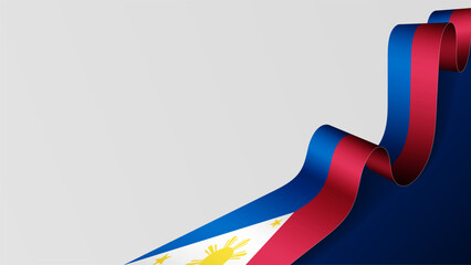 Philippines ribbon flag background.