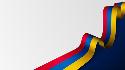 Armenia ribbon flag background.