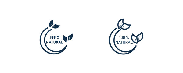 Fototapeta premium 100 percent natural icon. Outline and filled 100 percent natural, ecology icon from ecology collection. Line and glyph vector isolated on white background. Editable 100 percent natural symbol.