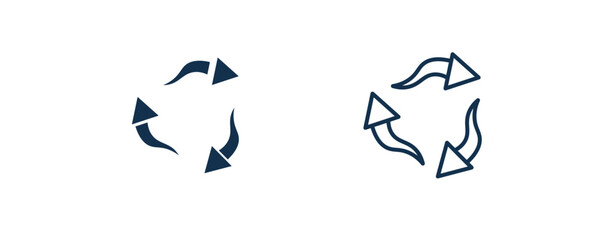Fototapeta premium recycle icon. Outline and filled recycle, ecology icon from ecology collection. Line and glyph vector isolated on white background. Editable recycle symbol.
