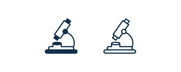 biology microscope icon. Outline and filled biology microscope, biology icon from education collection. Line and glyph vector isolated on white background. Editable biology microscope symbol.