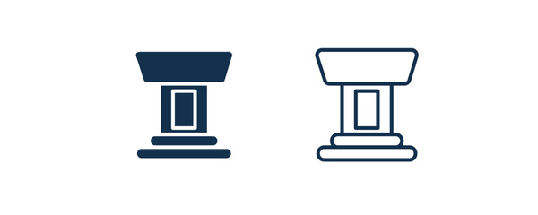 classroom tribune icon. Outline and filled classroom tribune, teacher icon from education collection. Line and glyph vector isolated on white background. Editable classroom tribune symbol.