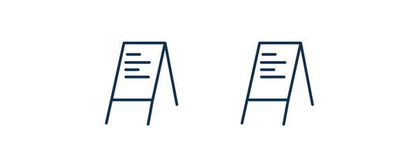 flip chart icon. Outline and filled flip chart, business icon from education collection. Line and glyph vector isolated on white background. Editable flip chart symbol.