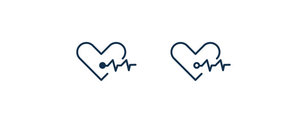 cardiology icon. Outline and filled cardiology icon from health and medical collection. Line and glyph vector isolated on white background. Editable cardiology symbol.