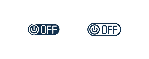 off icon. Outline and filled off icon from marketing collection. Line and glyph vector isolated on white background. Editable off symbol.