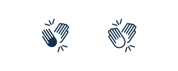 high five icon. Outline and filled high five icon from humans and behavior collection. Line and glyph vector isolated on white background. Editable high five symbol.