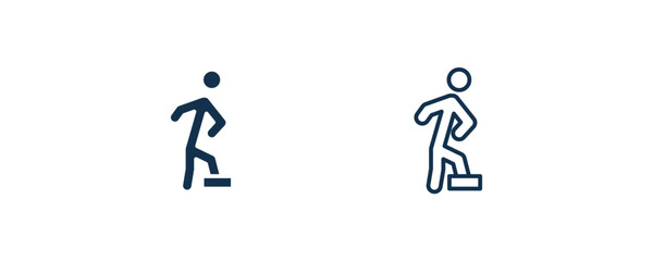 proud pose icon. Outline and filled proud pose icon from humans and behavior collection. Line and glyph vector isolated on white background. Editable proud pose symbol.