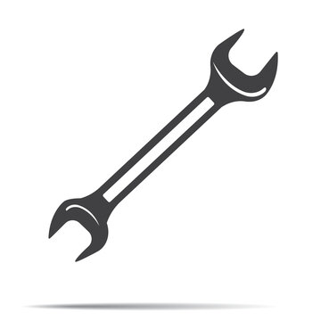 Spanner icon isolated on white background. One of Construction Materials