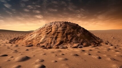 Fototapeta na wymiar Great landing on the planet Mars and beautiful space background. Generative AI