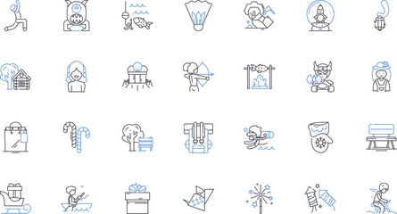 Generating line icons collection. Producing, Creating, Making, Generating, Formulating, Crafting, Designing vector and linear illustration. Inventing,Developing,Constructing outline signs set