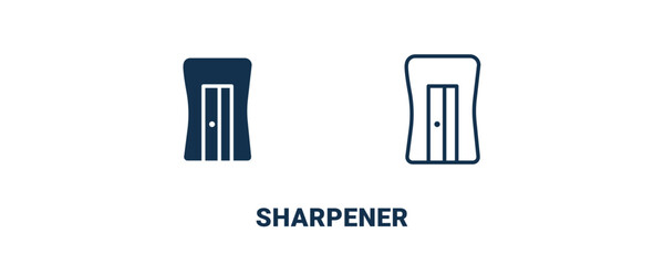 sharpener icon. Outline and filled sharpener icon from education and science collection. Line and glyph vector isolated on white background. Editable sharpener symbol.