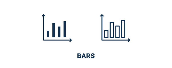 Obraz premium bars icon. Outline and filled bars icon from education and science collection. Line and glyph vector isolated on white background. Editable bars symbol.