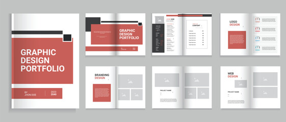 Fototapeta na wymiar Graphic design portfolio template or product graphic design portfolio