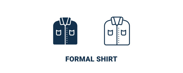 formal shirt icon. Outline and filled formal shirt icon from clothes and outfit collection. Line and glyph vector isolated on white background. Editable formal shirt symbol.
