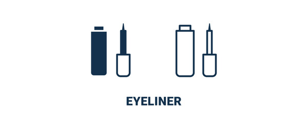 eyeliner icon. Outline and filled eyeliner icon from beauty and elegance collection. Line and glyph vector isolated on white background. Editable eyeliner symbol.