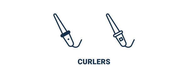 curlers icon. Outline and filled curlers icon from beauty and elegance collection. Line and glyph vector isolated on white background. Editable curlers symbol.