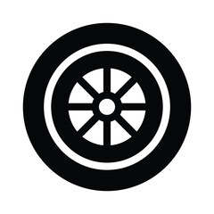 Fototapeta premium tyre solid icon illustration vector graphic