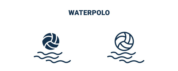 waterpolo icon. Outline and filled waterpolo icon from sport and games collection. Line and glyph vector isolated on white background. Editable waterpolo symbol.