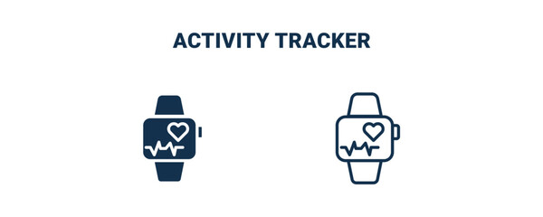 activity tracker icon. Outline and filled activity tracker icon from electronic device and stuff collection. Line and glyph vector isolated on white background. Editable activity tracker symbol.